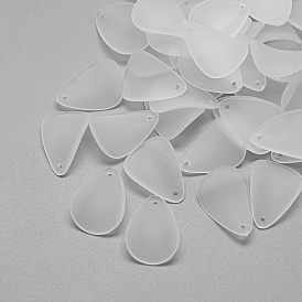 Transparent Acrylic Pendants, Frosted, Petal
