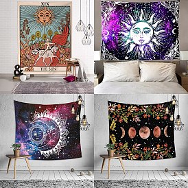 The Sun Altar Wiccan Witchcraft Polyester Decoration Backdrops, Universe Planet Theme Photography Background Banner Decoration for Party Home Decoration