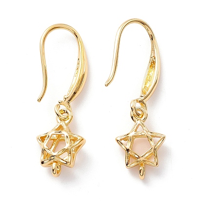 Стойки покрытие латунь серьги крючки, с горизонтальной петлей, без кадмия и без свинца, звезда