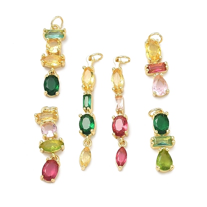 Латунные микро проложить кубического циркония подвески, долговечный, стойки покрытие, без свинца и без кадмия, реальный 18 k позолоченный