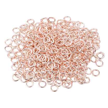 Laiton ronde anneaux de saut, Anneaux ouverts, 6x1mm, environ450 pcs / 50 g