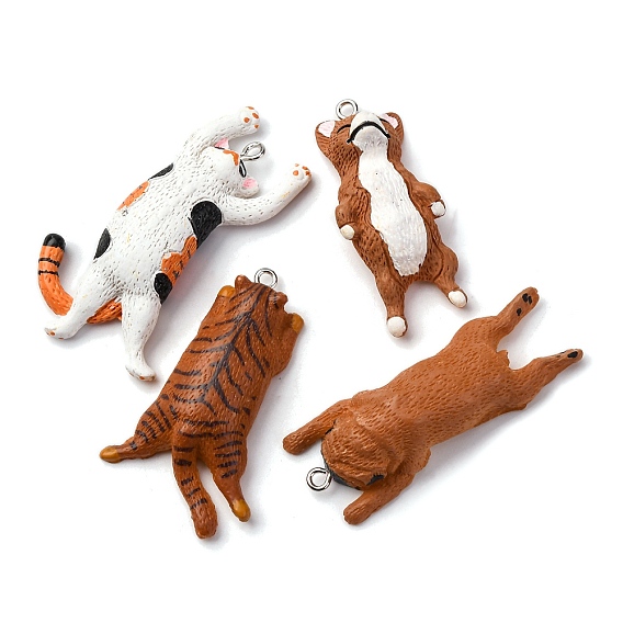 Непрозрачные подвески смолы, собака, с железной платиной петлей