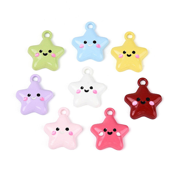 Акриловые подвески краскораспылительные, звезды прелести, с эмалью