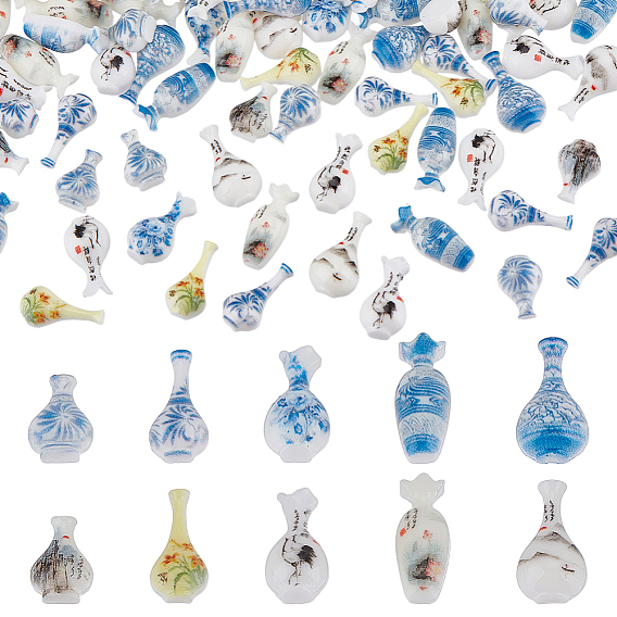 200шт. 10 стили кабошонов из смолы для ваз, ногтей декоративные аксессуары