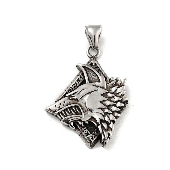 304 Edelstahl Anhänger, Wolf