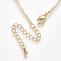 Brass Cubic Zirconia Pendant Necklaces, with Cable Chains