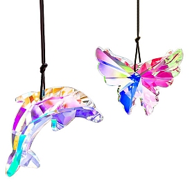 Glass Hanging Suncatchers, with Cord, for Garden Outdoor anging Ornaments