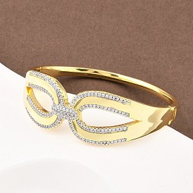 Латунные браслеты с микропаве из прозрачных кубических цирконий для женщин, маска