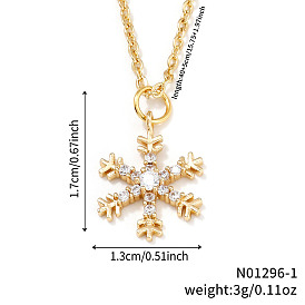 Элегантные серьги-кольца и ожерелья с подвесками из латуни с микропаве из прозрачных кубических цирконий в форме снежинки для женщин, золотые