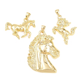 Brass Pendants, Cadmium Free & Lead Free, Long-Lasting Plated, Rack Plating, Horse Charms