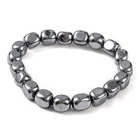 Cuboid Terahertz Stone Beaded Stretch Bracelets for Women Men