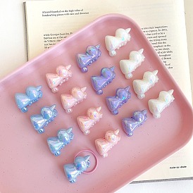 Непрозрачные акриловые бусины с УФ-покрытием, радужный, единорог