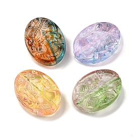 555Pcs Transparent Two Tone Acrylic Beads, Oval