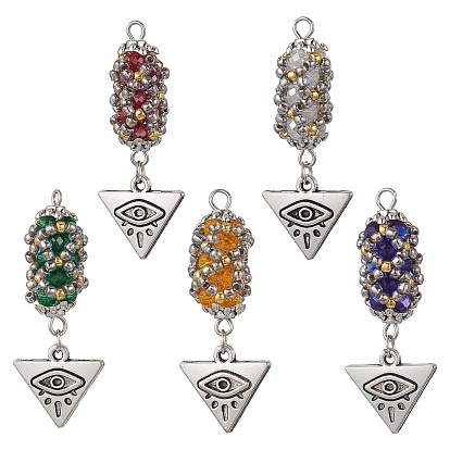 Стеклянные подвески, треугольник со сном, с 304 петлей из нержавеющей стали и подвесками из сплава