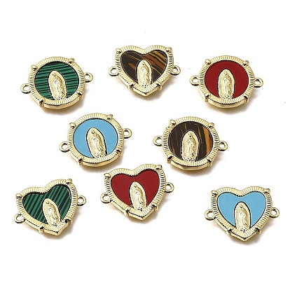 Латунные и акриловые соединительные подвески, образец Девы Марии, реальный 16 k позолоченный