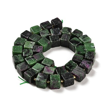 Natural Ruby in Zoisite Beads Strands, Cube