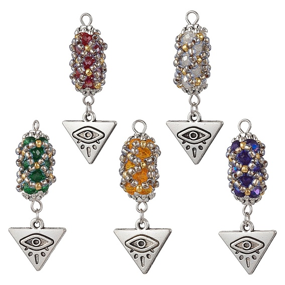 Стеклянные подвески, треугольник со сном, с 304 петлей из нержавеющей стали и подвесками из сплава