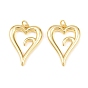 Латунные подвески, сердце прелести, долговечный, стойки покрытие, без свинца и без кадмия