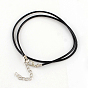 Waxed Cotton Cord Necklace Making, with Alloy Lobster Claw Clasps and Iron End Chains