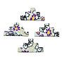 Handmade Polymer Clay Cabochons, Stacking Puzzle with Flower