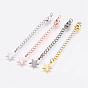 Brass Chain Extender, with Lobster Claw Clasps, Cadmium Free & Nickel Free & Lead Free, Long-Lasting Plated, Star