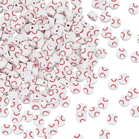 300шт. бейсбольные бусины ручной работы из полимерной глины, спортивные товары