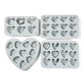 Heart Food Grade Silicone Molds, For DIY Cake Decoration, Chocolate, Candy, Soap Making, for Valentine's Day