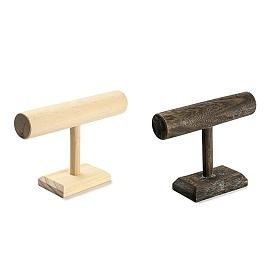 Expositores de pulseras de madera con barra en forma de T, soporte organizador de pulseras de mesa