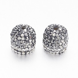 Латуни мозг заканчивается, Торцевые крышки, с полимерной глиной стразами, полукруглые / купольные, золотые