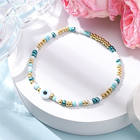 Браслеты ручной работы из лэмпворка и стеклянных бусин от сглаза для мужчин и женщин