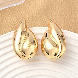 Латунные серьги-гвоздики в виде капель, без никеля 