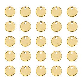 100 шт. 201 штампованные пустые бирки из нержавеющей стали, плоско-круглые