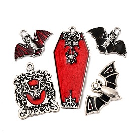 Подвески из эмали из сплава Hallowmas, античное серебро