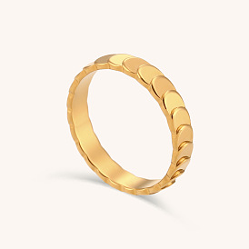 Chic and Unique Fish Scale Ring - Stainless Steel 18K Gold Plated Jewelry for Women
