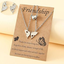 Stainless Steel Butterfly Pendant Necklace with Magnetic Clasp for Women and Girls