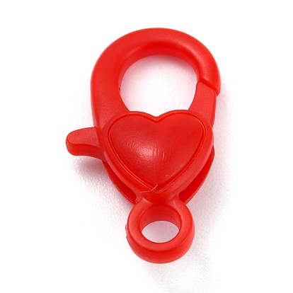 Plastic Lobster Claw Clasps, Heart