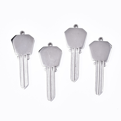 304 Stainless Steel Pendants, Stamping Blank Tag, Key