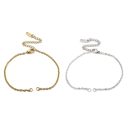 304 изготовление браслетов из тросовых цепочек из нержавеющей стали, с застежками-карабинами и удлинителями цепочек