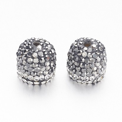 Латуни мозг заканчивается, Торцевые крышки, с полимерной глиной стразами, полукруглые / купольные, золотые