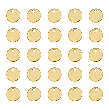 100 шт. 201 штампованные пустые бирки из нержавеющей стали, плоско-круглые