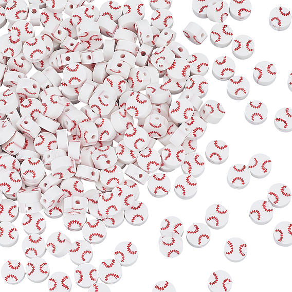 300шт. бейсбольные бусины ручной работы из полимерной глины, спортивные товары