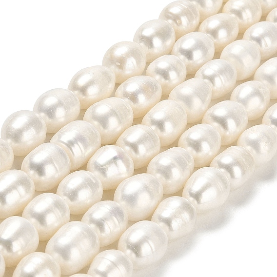 Natural Cultured Freshwater Pearl Beads Strands, Rice, Grade A
