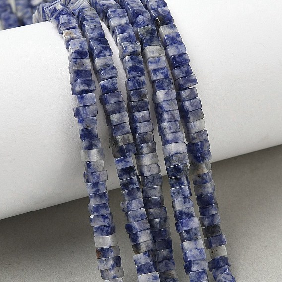 Натуральное синее пятно нитки из бисера яшмы, квадратный