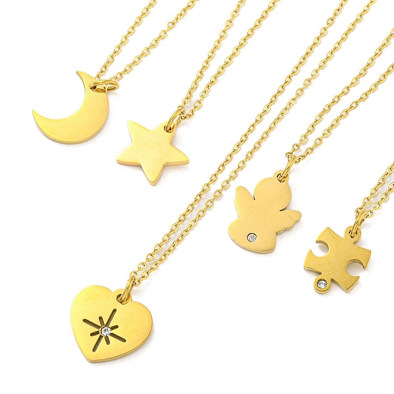 304 подвесные из нержавеющей стали ожерелья, бордюрные цепи, реальный 18 k позолоченный