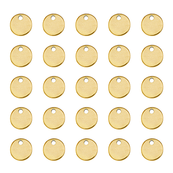 100 шт. 201 штампованные пустые бирки из нержавеющей стали, плоско-круглые