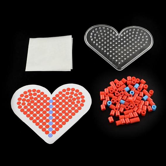 Сердце поделок Melty бисер предохранителей бисер комплектов: предохранителей бусины, азбука pegboards, картонные шаблоны, и прорезиненной бумаги, 75x90 мм