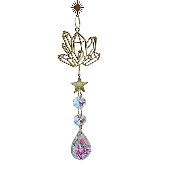 Металлические подвесные украшения, стеклянные каплевидные кисточки-ловцы солнца для дома и сада, украшения для улицы