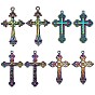 8 шт 4 стили сплав большие подвески, без кадмия и без свинца, крестик