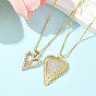 Латунные микропаве прозрачные кубические цирконии ожерелья с подвеской в виде сердца для женщин