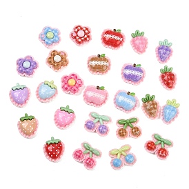 Непрозрачные кабошоны из смолы, имитация еды, разноцветные